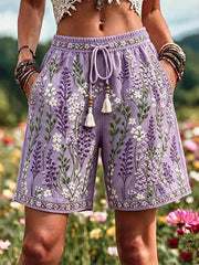 Damenhose mit floraler Botanik