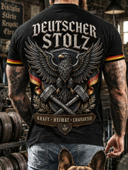 Retro-Deutsches kulturelles und künstlerisches Motiv lässiges T-Shirt