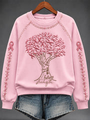 Damen-Sweatshirt mit Brustkrebs-Print