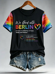 Damen-Berlin Wir stehen mit Ihnen Kurzarm-T-Shirt