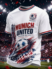 Kurzarm-T-Shirt für Männer mit Fußball-Themen-Grafik druck