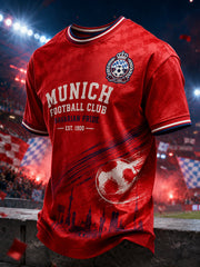 Herren-T-Shirt mit kurzen Ärmeln und grafischem Fußball-Print