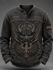 Herren-Longsleeve mit aufwendigem Grafikdruck im Vintage-Stil