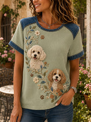 Frauen Tier Hund Kulturelle Elemente Kunstdruck Top