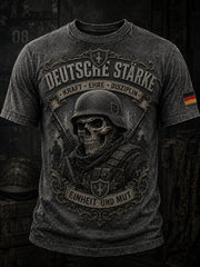 Herren-T-Shirt mit kurzen Ärmeln und Vintage-Schriftzug-Print