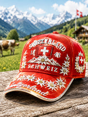 Schweizer Blumen druck Freizeit hut