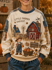 Herren Herbst Ernte Muster Bedrucktes Sweatshirt
