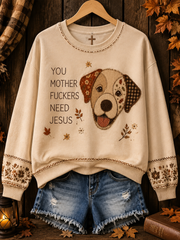 Frauen Herbst Hund regelmäßige Sweatshirt