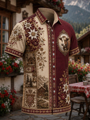Herren-Kunstdruck-Freizeit hemd im österreich ischen Country-Stil