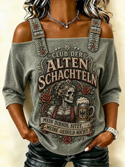 Frauen-Funny-Oktoberfest-Print Bierliebhaber 3/4-Ärmel-T-Shirt