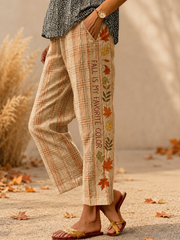 Frauen Herbst ist meine Lieblings farbe Baumwolle Leinen Neun-Minuten-Hose