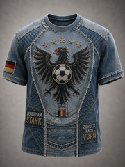 Herren-T-Shirt mit kurzen Ärmeln im Fußball-Design, Deutschland