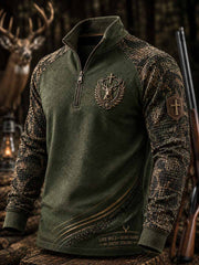 Herren-Poloshirt im Vintage-Stil mit traditionellem Rentiermuster