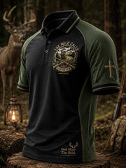 Herren-Poloshirt im Vintage-Stil mit traditionellem Rentiermuster
