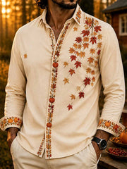 Herrenmode Herbst gemustertes Print-Hemd