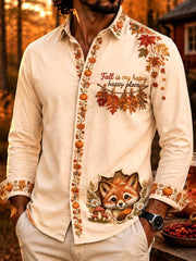 Herrenmode Herbst gemustertes Print-Hemd