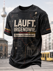 Herren-Slogan-Kurzarm-T-Shirt