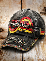 Deutsche Flagge Einheitsfeiertag Denim-Print Freizeithut