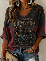 Kurzärmliges Damen-T-Shirt aus Leinen