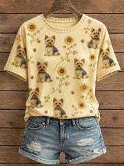 Frauen Floral Yorkie T-Shirt
