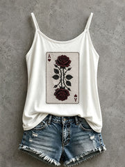 Damen Rose Spielkarten Tank Top