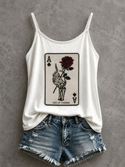 Damen Gothic Skull Spielkarte Tank Top