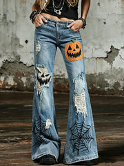 Ausgeblasene Hosen für Damen Halloween-Kunstdruck