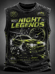 Herren-Rennsport-Design-Druck-Trägerhemd im Retro-Stil