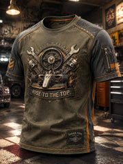 Herren-T-Shirt mit Retro-Renn muster