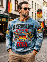Von Denim-Print inspiriertes T-Shirt zum deutschen Wiedervereinigung stag der Männer