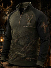 Herren-Sweatshirt im Vintage-Stil mit traditionellem Rentiermuster