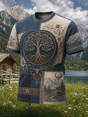 Herren-Landkultur-Artikel-Gedenkdruck lässiges T-Shirt
