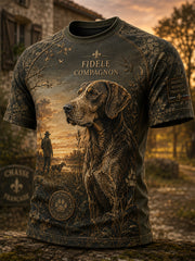 Herren-T-Shirt mit Kurzärmeln zur französischen Jagdsaison
