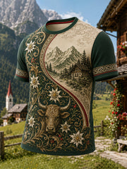 Herren-Landkultur-Artikel-Gedenkdruck lässiges T-Shirt