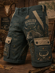 Französische Herren-Jagd saison druck Freizeit shorts