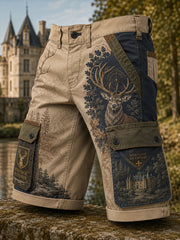 Lässige Herren-Shorts mit französischem Jagdmuster