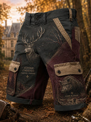 Lässige Herren-Shorts mit französischem Jagdmuster