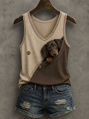 Damen schönes Dackel Tank Top