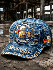 Blauer deutscher Oktoberfest-Patchwork-Druck Lässiger Hut