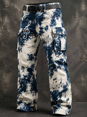Herren Vintage Music Note Kunstdruck Arbeits hose