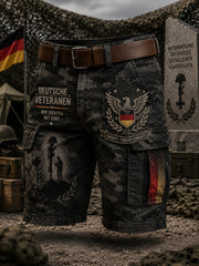 Herren-Cargo-Kurzhose mit vintage Militär-Print