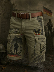 Herren-Cargo-Kurzhose mit vintage Militär-Print