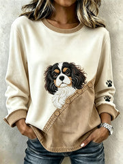 Damen-Lieblicher Freizeit-Kapuzenpullover mit Hundeprint