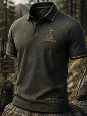 Herren Retro Faith Outdoor Wandern Grafik Print Polo Shirt