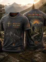 Herren Retro Faith Outdoor Wandern Grafik Print T-Shirt