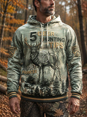 Herren Französisch Jagd druck Casual Kapuzen Sweatshirt