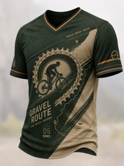 Herren-T-Shirt mit V-Ausschnitt zur Fahrradkultur