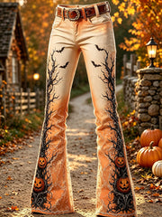 Halloween-Kürbis-Blumen-Kunstdruck Schlaghose