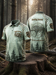 Herren Vintage Französisch Jagdhund Camouflage Patchwork Print Casual Polo Shirt
