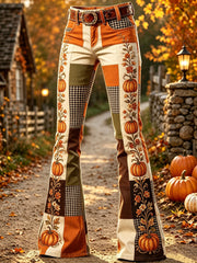Halloween-Kürbis-Blumen-Kunstdruck Schlaghose